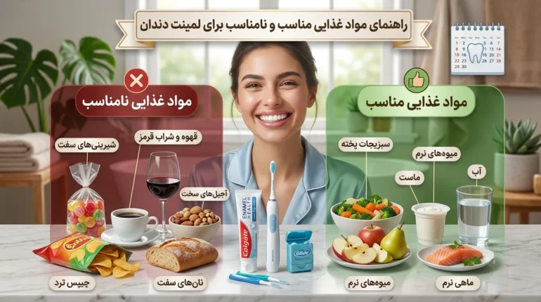 غذاهای مناسب برای نگه داری از لمینیت دندان