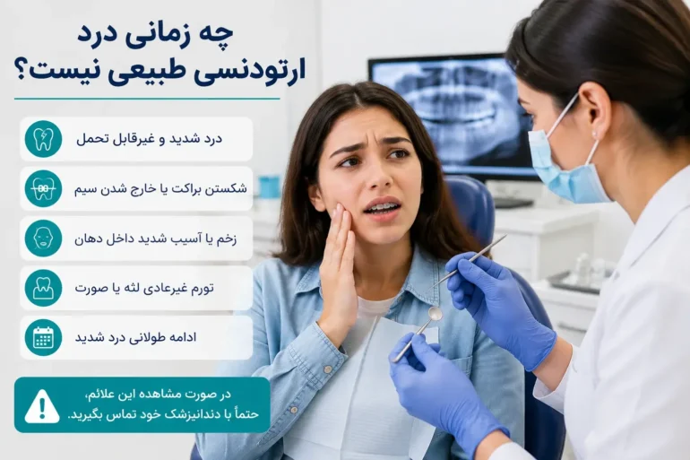 چه زمانی درد ارتودنسی طبیعی نیست و باید به دندانپزشک مراجعه کرد