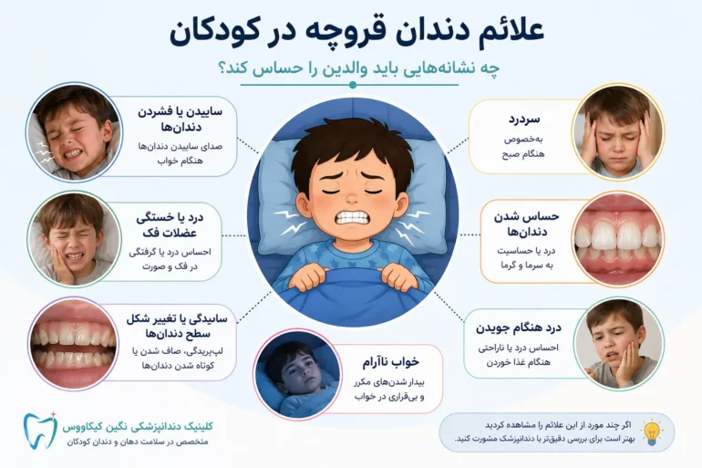 علائم دندان قروچه کودک